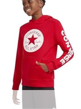 Converse Red Chuck Patch Pullover Hoodie - Boys Medium and Large - NEW